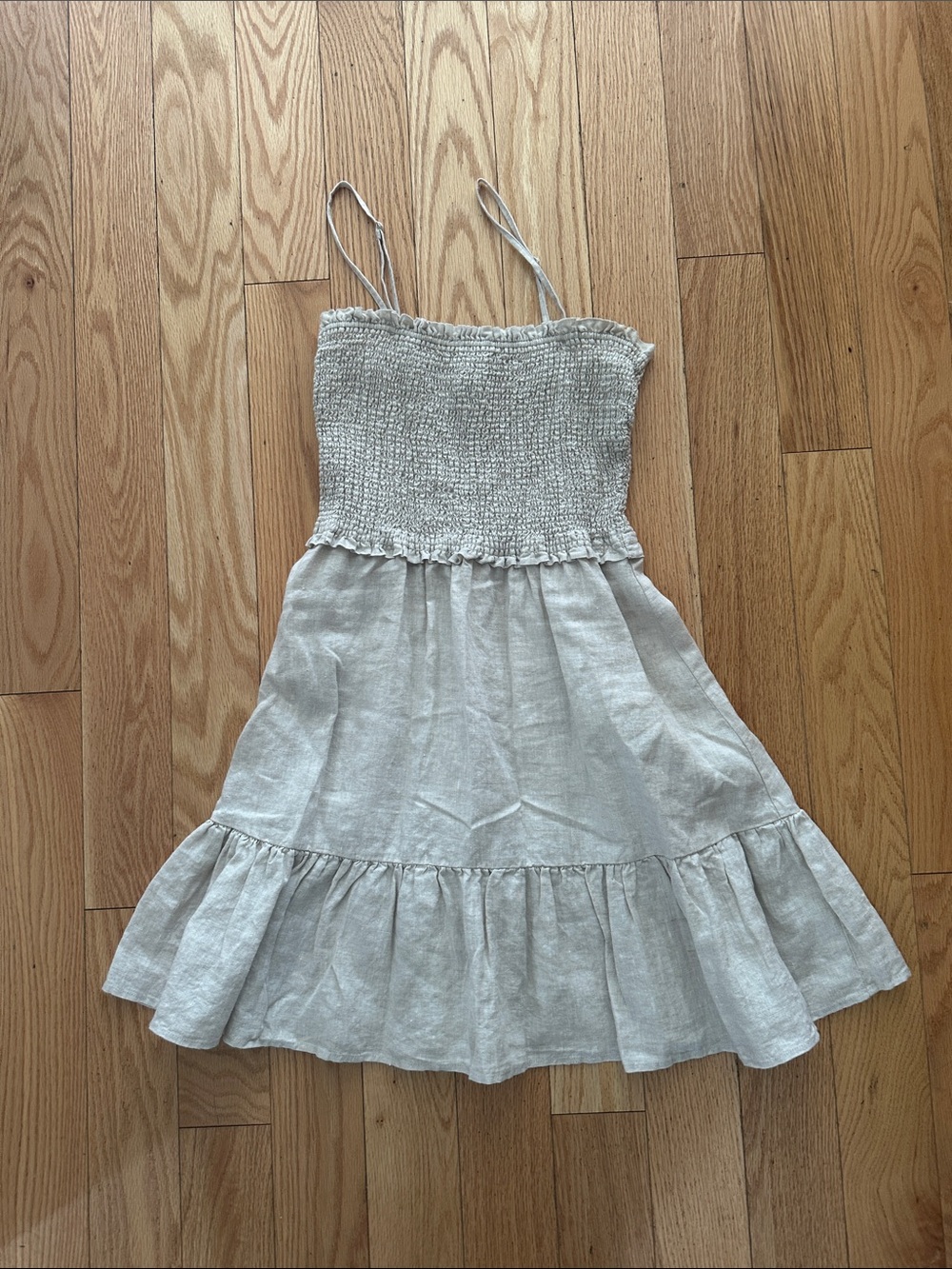 Tempest Linen Sleeveless Mini Dress - size small - ecru